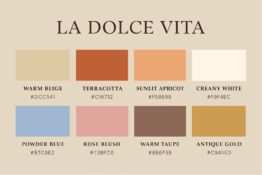 La Dolce Vita kleurenpalet